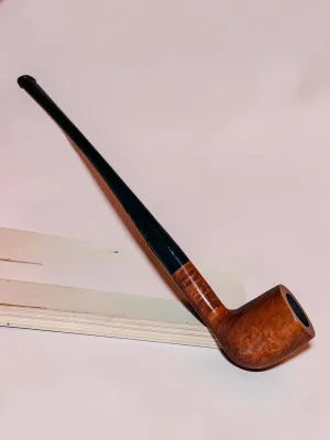 smokygrotto Semi-Churchwarden Pipe Italian Briar Wood 7.25-inch Length