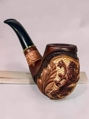 smokygrotto Lannister Hand-Carved Pear Wood Tobacco Pipe 5.3-inch