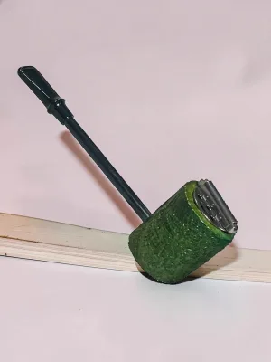 smokygrotto Briar Pipe #5 Rusticated Bowl with Carbon Fiber Shank 5.25 inch