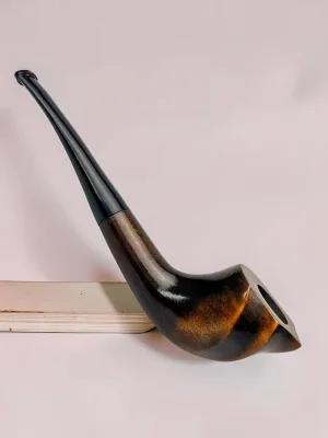 smokygrotto Poseidon's Realm Hand-Carved Polish Pearwood Pipe Wave Design