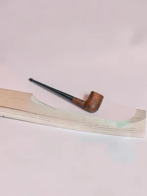 smokygrotto Semi-Churchwarden Briar Pipe, Natural Briar Wood, 7.25-inch Length