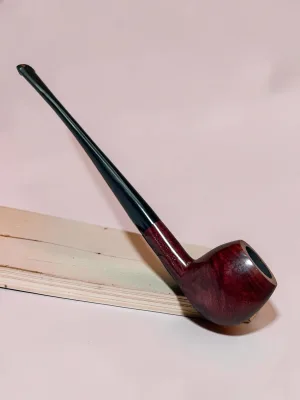 smokygrotto Aldo Velani Semi-Churchwarden Pipe Italian Briar Brown Marbled Finish 7.25 Inch